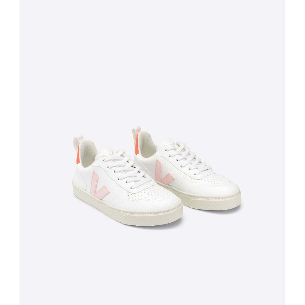 Veja V-10 LACE CWL Schoenen Kinderen White/Orange | BE 790EBC